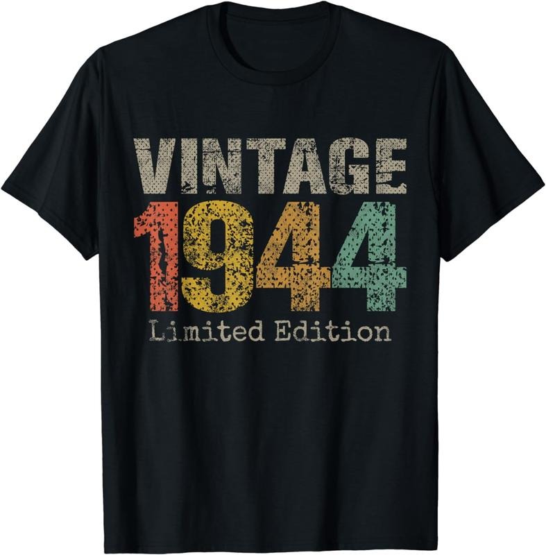 [100% Cotton]Vintage 1944 80th Birthday Gifts 80 Year Old For Men Women T-Shirt Hoodie Sweatshirt | PrintMintTees.com
