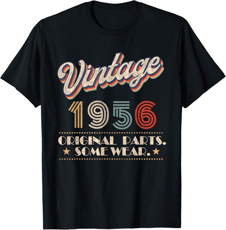 100% Cotton Vintage 1956 Original Parts Year Of Birth Birthday T-Shirt Hoodie Sweatshirt | PrintMintTees.com