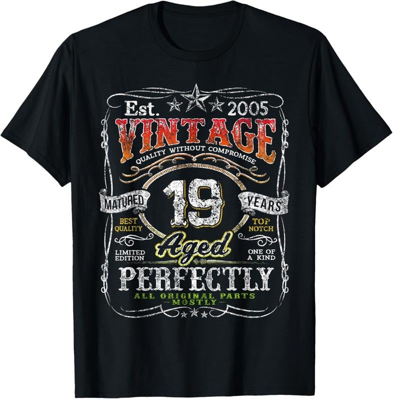 100% Cotton Vintage 2005 Limited Edition 19 year old Gifts 19th Birthday T-Shirt Hoodie Sweatshirt | PrintMintTees.com