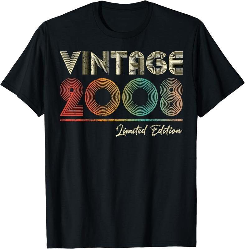 [100% Cotton]Vintage 2008 16 Year Old 16th Birthday Gift for Girls Boys T-Shirt Hoodie Sweatshirt | PrintMintTees.com