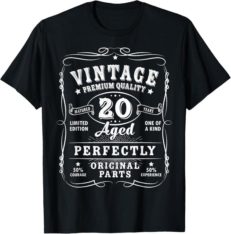 100% Cotton Vintage 20th Birthday Decorations Men Funny 20 Birthday T-Shirt Hoodie Sweatshirt | PrintMintTees.com