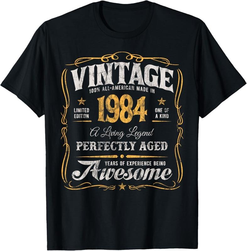 100% Cotton Vintage 40th Birthday Classic Born In 1984 All-Original T-Shirt Hoodie, Sweatshirt | PrintMintTees.com