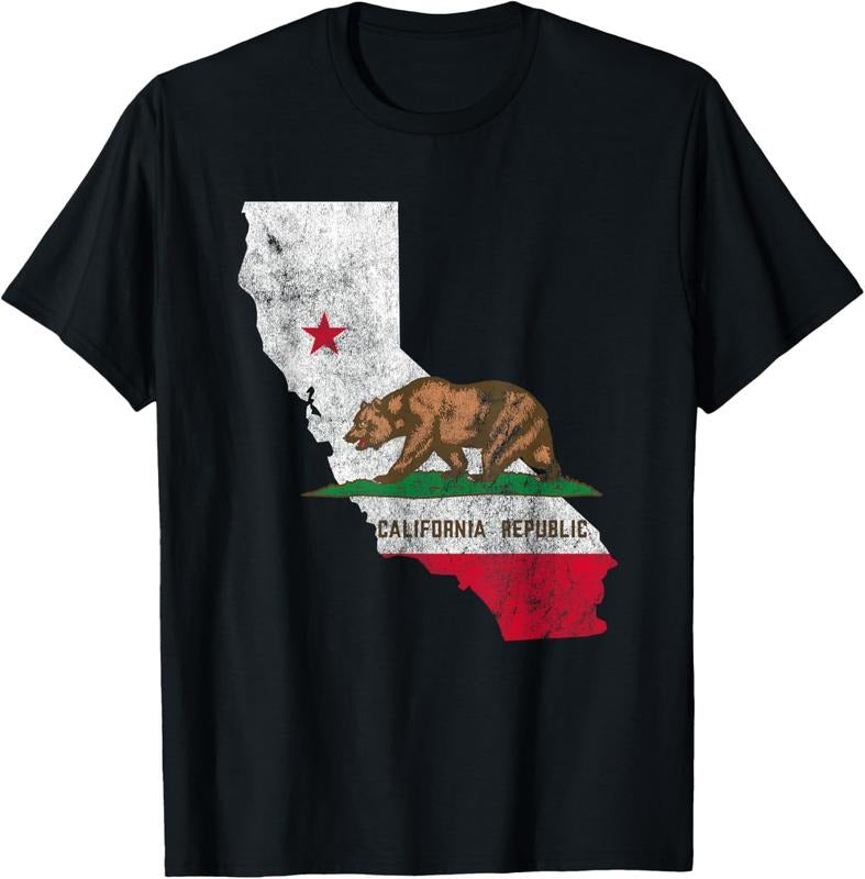 100% Cotton Vintage California Republic Flag CA USA State Patriot T-Shirts, Hoodie, Sweatshirt