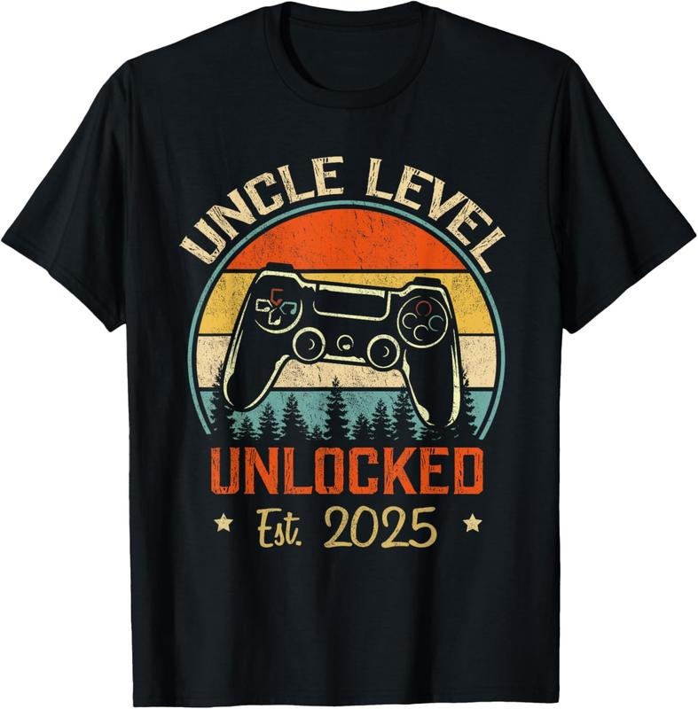 100% Cotton Vintage Leveled Up To Uncle - Uncle Level Unlocked Est. 2025 T-Shirt Hoodie Sweatshirt | PrintMintTees.com