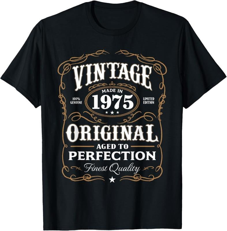 100% Cotton Vintage Made In 1975 T-Shirt 43rd Birthday Gift T-Shirt Hoodie, Sweatshirt | PrintMintTees.com