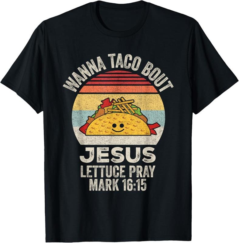 100% Cotton Vintage Retro Wanna Taco Bout Jesus Funny Taco Christian T-Shirt Hoodie, Sweatshirt | PrintMintTees.com