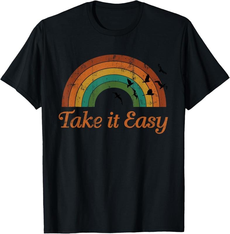 100% Cotton Vintage Retro Weathered look Take it Easy Tee T-Shirt Hoodie Sweatshirt | PrintMintTees.com