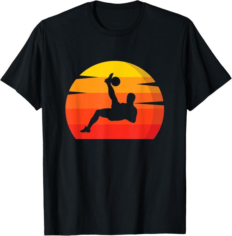 100% Cotton Vintage Soccer Design Sunset Soccer Player T-Shirt Hoodie Sweatshirt | PrintMintTees.com