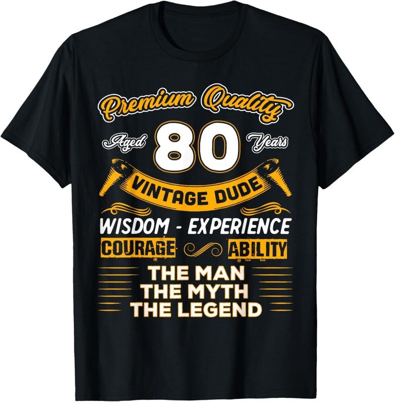 100% Cotton Vintage Man Myth Legend 80 Yrs 80th Shirt T-Shirts, Hoodie, Sweatshirt