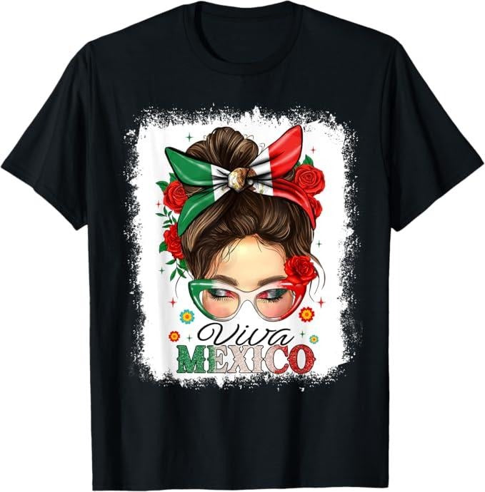 [100% Cotton]Viva Mexico Independence Day Shirts Women Girls Mexican Flag T-Shirt Hoodie Sweatshirt | PrintMintTees.com
