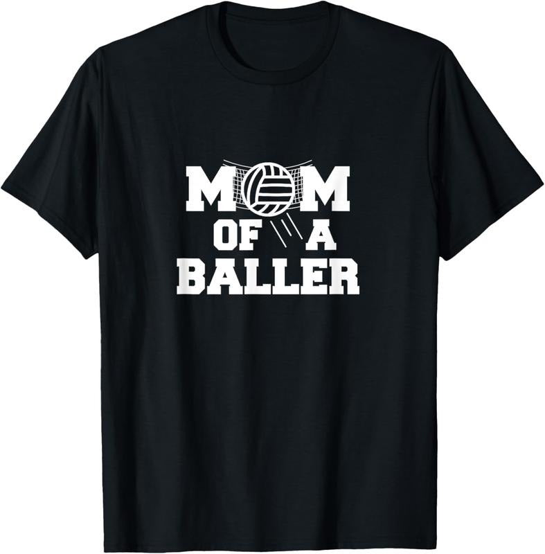 100% Cotton Volleyball Mom Of A Baller T-Shirt Hoodie Sweatshirt | PrintMintTees.com