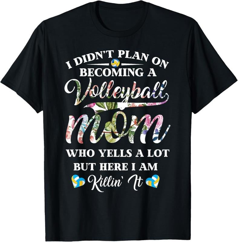 100% Cotton Volleyball Quote Floral Shirt Mom Shirt Hoodie Sweatshirt