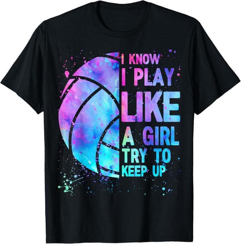 100% Cotton Volleyball Shirt I Know I Play Like Girls Teen Women T-Shirt Hoodie, Sweatshirt | PrintMintTees.com