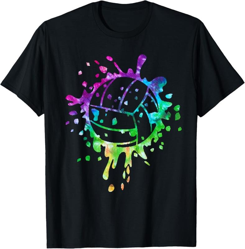 100% Cotton Volleyball Tie Dye Girls Distressed Ball T-Shirt Hoodie Sweatshirt | PrintMintTees.com