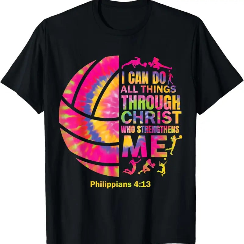 100% Cotton Volleyball t Shirt Teen Girls Women Christian Christ Tie Dye T-Shirt Hoodie Sweatshirt | PrintMintTees.com