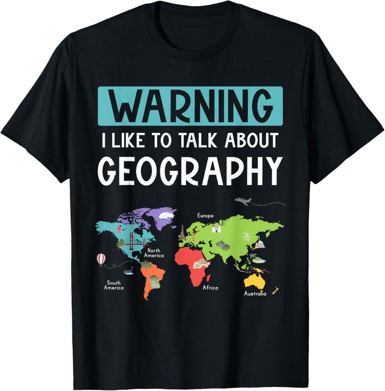 100% Cotton Warning I Like To Talk About Geography Teacher Cartographer T-Shirt Hoodie Sweatshirt | PrintMintTees.com