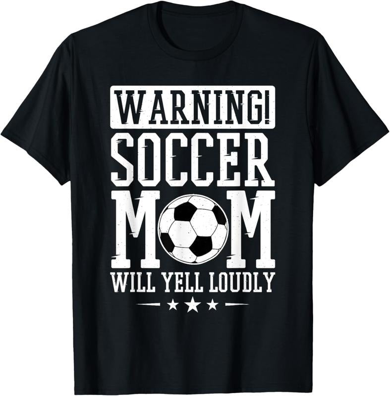 100% Cotton Warning Soccer Mom Will Yell Loudly, Soccer Fan T-Shirt Hoodie Sweatshirt | PrintMintTees.com