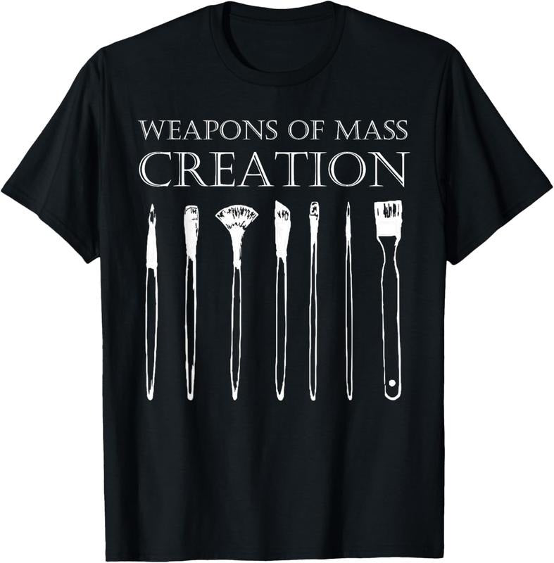 100% Cotton Weapons Of Mass Creation Funny Art Brush Painter Artist T-Shirt Hoodie, Sweatshirt | PrintMintTees.com