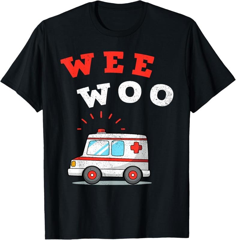 100% Cotton Wee Woo Ambulance AMR Funny EMS EMT Paramedic T-Shirts, Hoodie, Sweatshirt