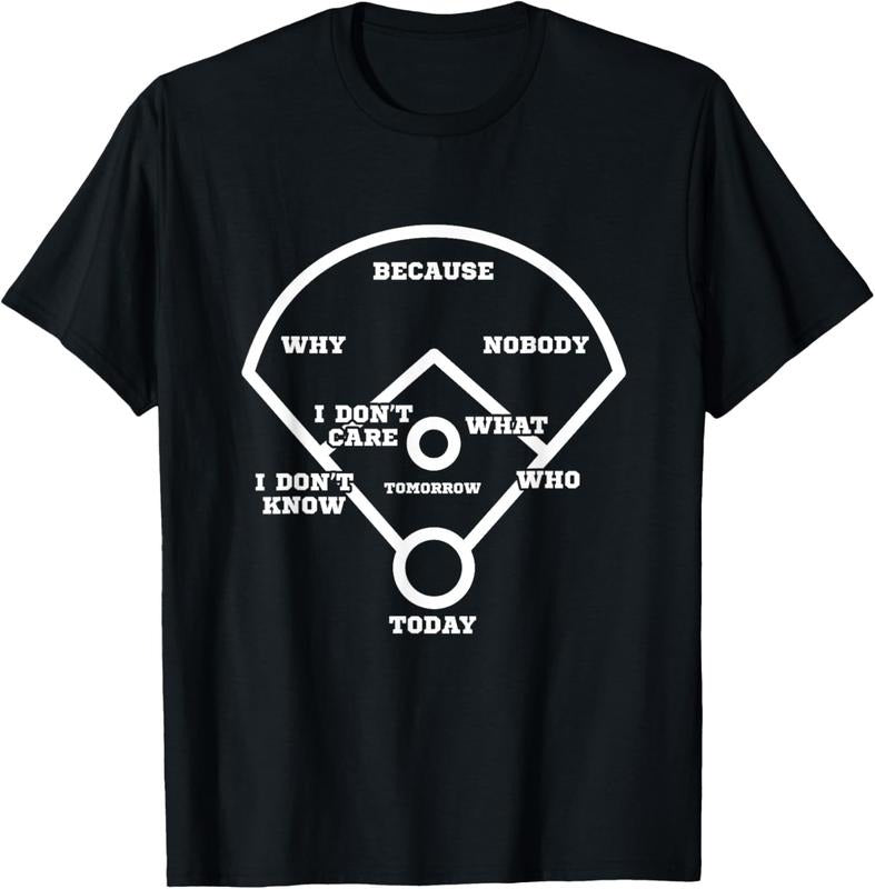 100% Cotton Who's on First? Baseball Diamond Fielding Card T Shirt T-Shirt Hoodie Sweatshirt | PrintMintTees.com