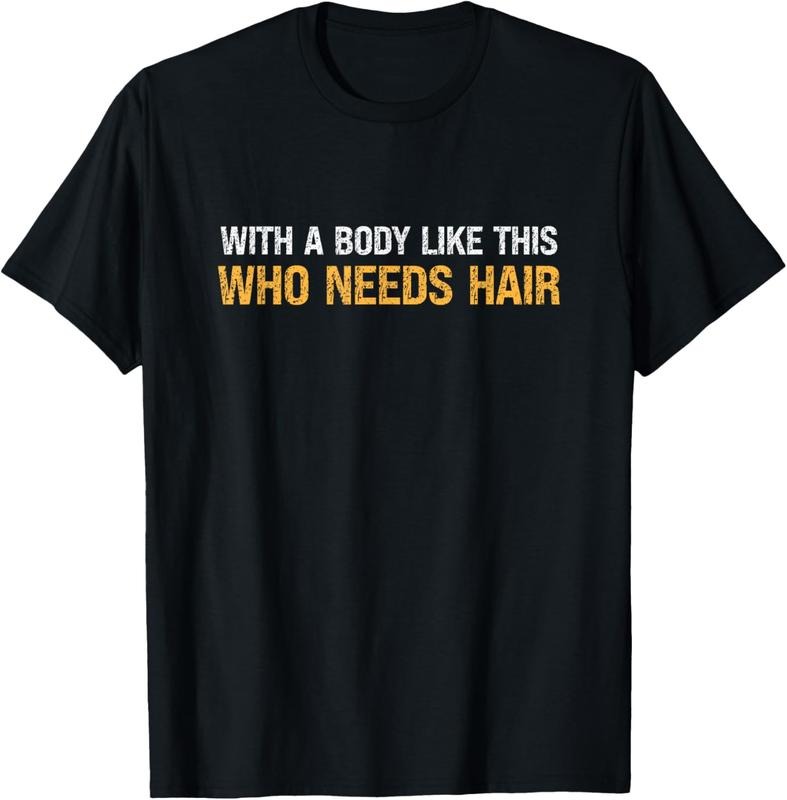 100% Cotton With A Body Like This Who Needs Hair Vintage T-Shirt Hoodie, Sweatshirt | PrintMintTees.com