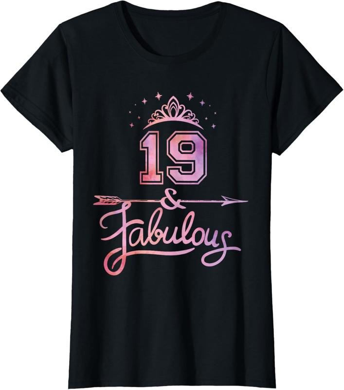 100% Cotton Women 19 Years Old And Fabulous Happy 19th Birthday T-Shirt Hoodie, Sweatshirt | PrintMintTees.com