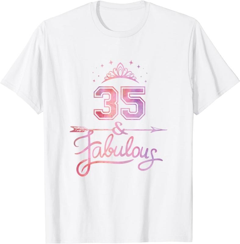 [100% Cotton]Women 35 Years Old And Fabulous Happy 35th Birthday T-Shirt Hoodie Sweatshirt | PrintMintTees.com