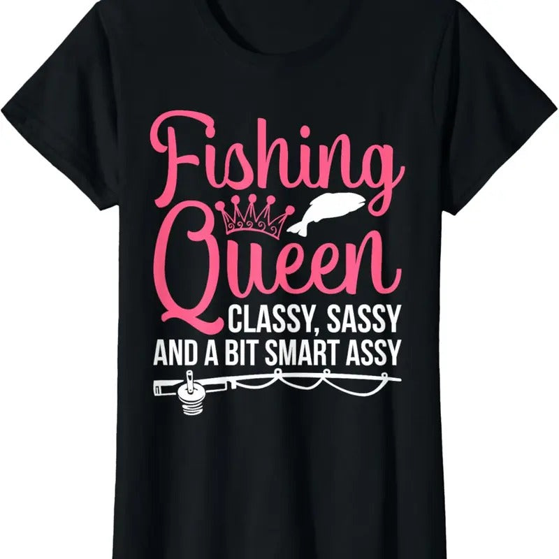 100% Cotton Women Fishing for Girls Fish Bass Fishing T-Shirt Hoodie, Sweatshirt | PrintMintTees.com