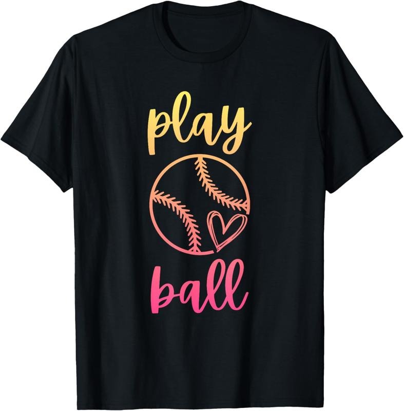 100% Cotton Women Teen Girls Softball | Play Ball T-Shirt Hoodie Sweatshirt | PrintMintTees.com