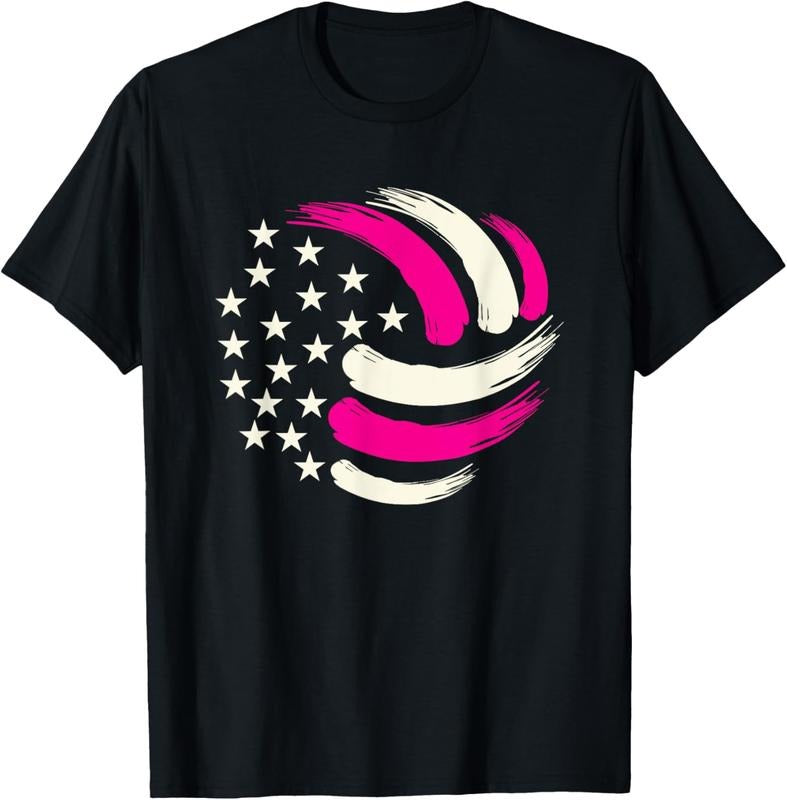 100% Cotton Women Volleyball Teen Girls USA American Flag T-Shirt Hoodie Sweatshirt | PrintMintTees.com