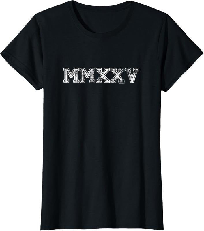 100% Cotton Class 2025 Shirt MMXXV Graduation Her Senior 2025 T-Shirts, Hoodie, Sweatshirt