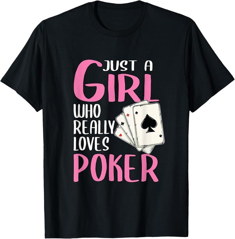 100% Cotton Womens Poker Player Gift Just A Girl Who Really Loves Poker T-Shirt Hoodie Sweatshirt | PrintMintTees.com