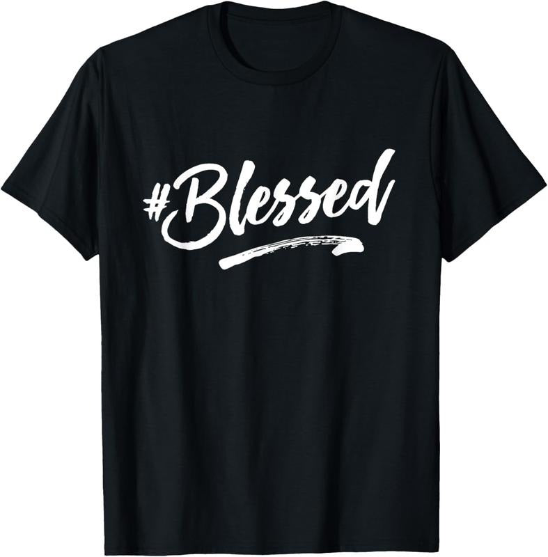 100% Cotton Word That Say Hashtag Blessed Inspiring Religious Faith T-Shirt Hoodie, Sweatshirt | PrintMintTees.com