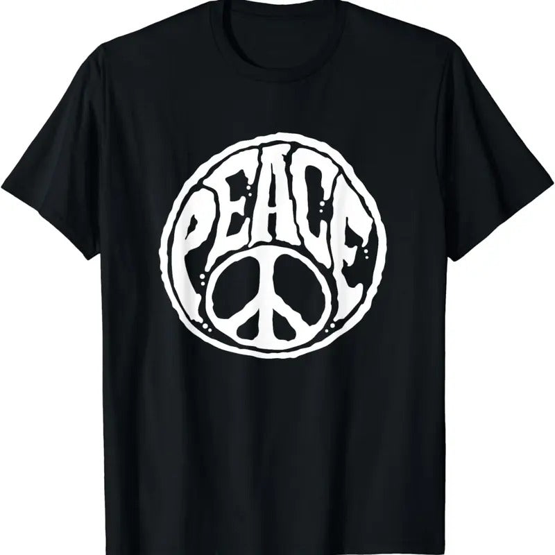 [100% Cotton]World Peace Sign Hippie Kindness White Retro 60s 70s T-Shirt Hoodie Sweatshirt | PrintMintTees.com