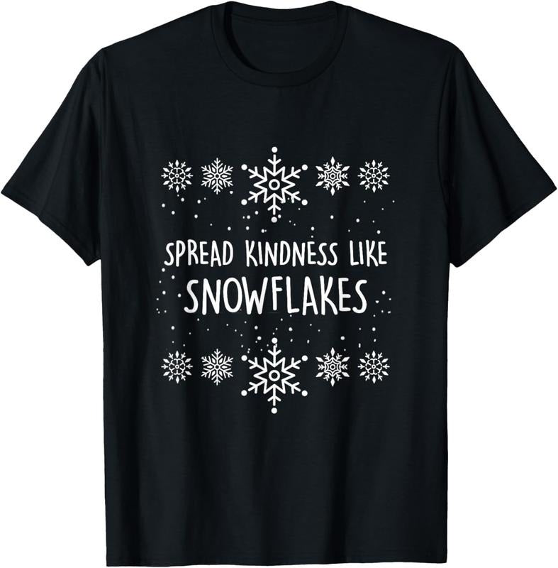 100% Cotton Xmas Themed Spread Kindness Like Snowflakes Merry Christmas T-Shirt Hoodie, Sweatshirt | PrintMintTees.com