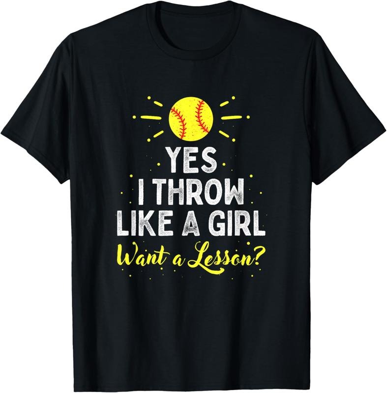 100% Cotton Yes I Throw Like A Girl | Cool Pitchers Funny Softball T-Shirt Hoodie, Sweatshirt | PrintMintTees.com