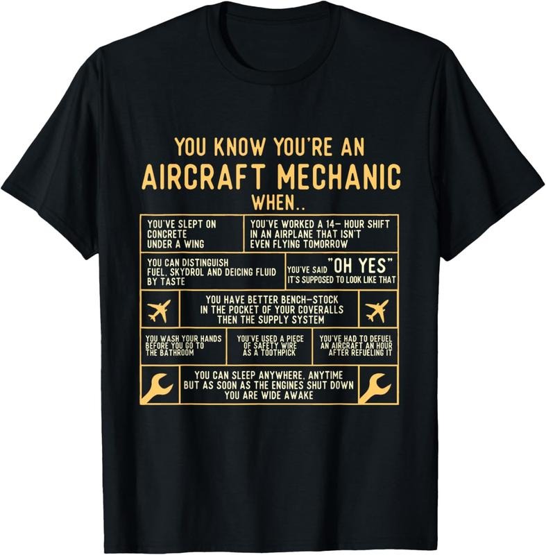 100% Cotton You Know You're An Aircraft Mechanic - Airplane Maintenance T-Shirt Hoodie Sweatshirt | PrintMintTees.com