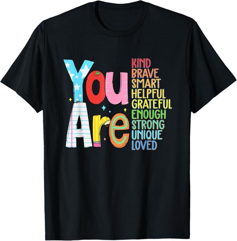 100% Cotton You are SMART BRAVE STRONG KIND LOVED MOTIVATION TEACHER KID T-Shirt Hoodie Sweatshirt | PrintMintTees.com