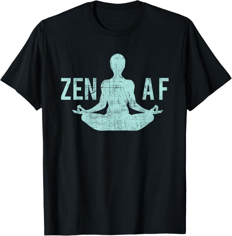 100% Cotton Zen AF T-Shirt Cute Yoga Clothes Funny Gifts For Women T-Shirt Hoodie, Sweatshirt | PrintMintTees.com