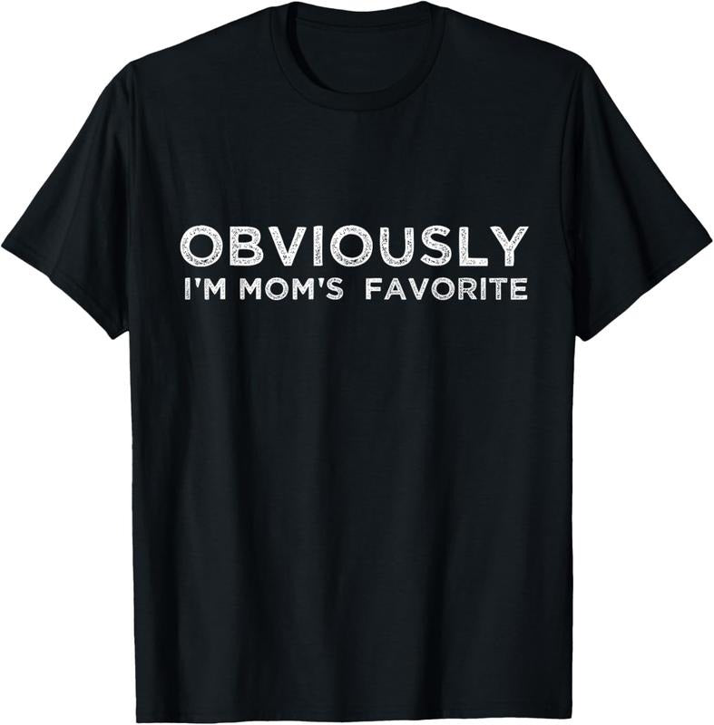 100% Cotton funny moms favorite, Obviously i'm mom's favorite T-Shirt Hoodie Sweatshirt | PrintMintTees.com