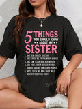 100% cotton 5 Things You Should Know About My Sister Funny Brother T-Shirt women graphic shirts