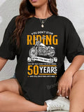 100% cotton 50th Birthday Gift For Men & 50 Years Biker Shirts Don't Stop Riding When You Get Old Motorcycle 50th Birthday T-Shirt women graphic shirts