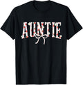 100% cotton Auntie Strawberry Floral Coquette Bow Cute Aunt Girls Women T-Shirt women graphic shirts