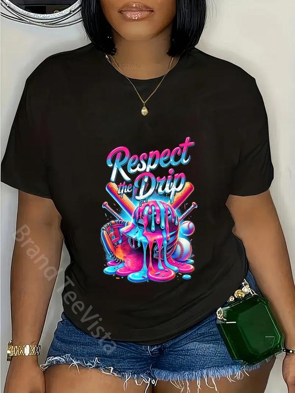100% cotton Baseball Drip For Boys Ice Cream Respect The Drip Baseball T-Shirt women graphic shirts