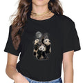 100% cotton Howling at the Moon Shirt - Funny Panda Shirt - Panda T-Shirt Black women graphic shirts