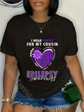100% cotton I Wear Purple For My Cousin Epilepsy Awareness Supporter T-Shirt women graphic shirts