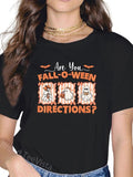 100% cotton are You Fall o ween Directions Funny Teacher Halloween T-Shirt women graphic shirts
