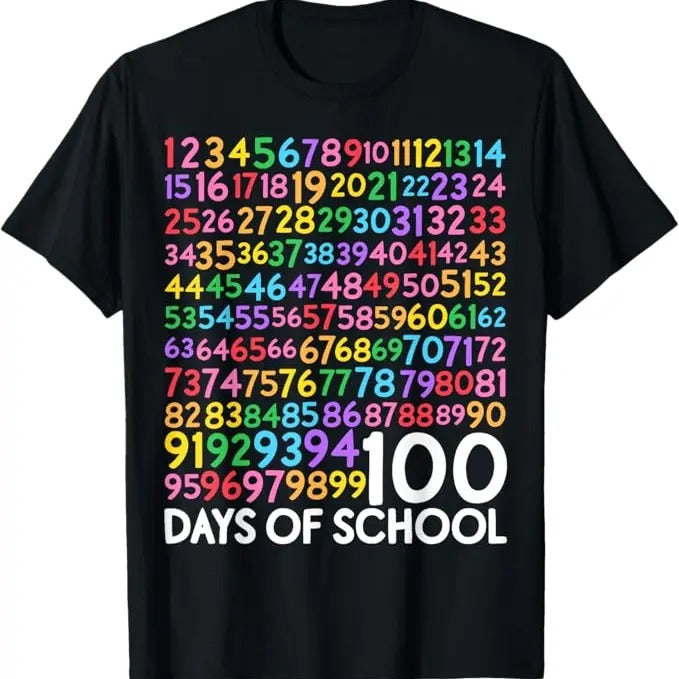 100 Day School Shirt 100th Day School Teacher 100 Days Math Numbers Funny Casual Basic Smooth Shirt Hoodie Sweatshirt