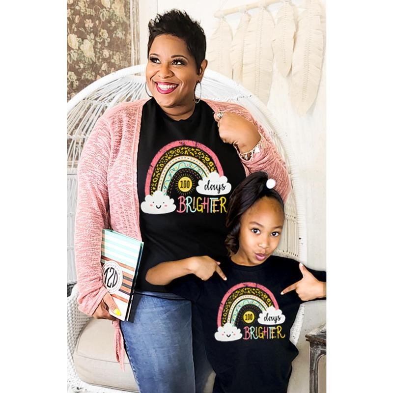 100 Days Brighter Teacher T-Shirt Hoodie Sweatshirt | PrintMintTees.com