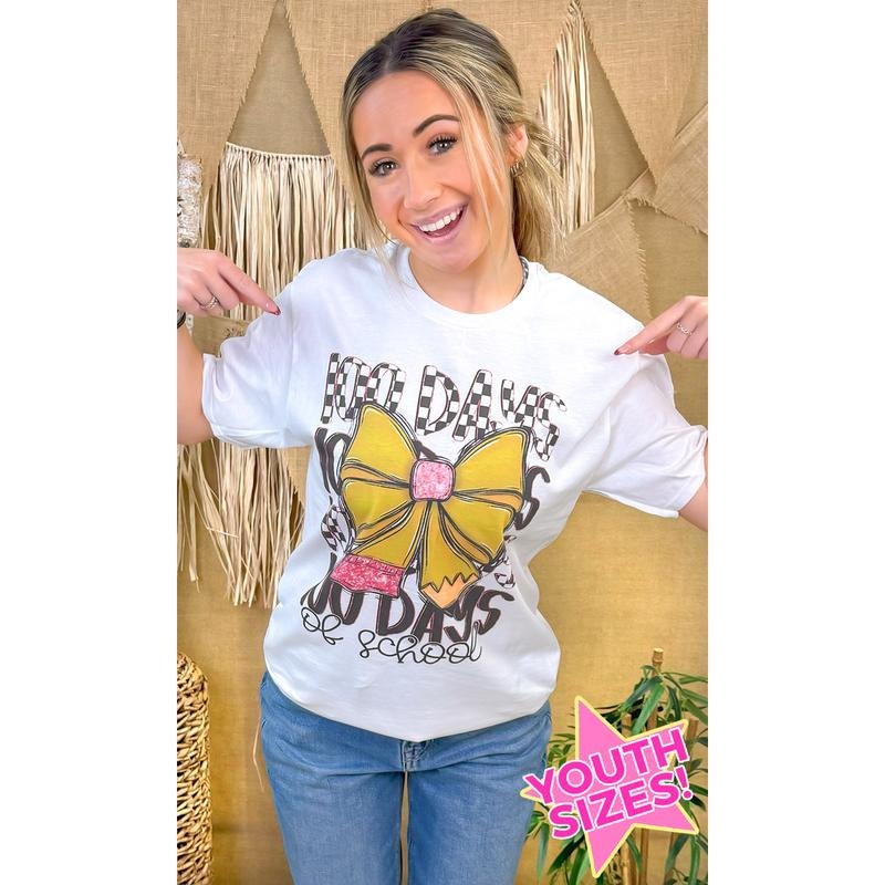 100 Days Checkerboard Pencil Teacher Graphic T-Shirt Hoodie Sweatshirt | PrintMintTees.com
